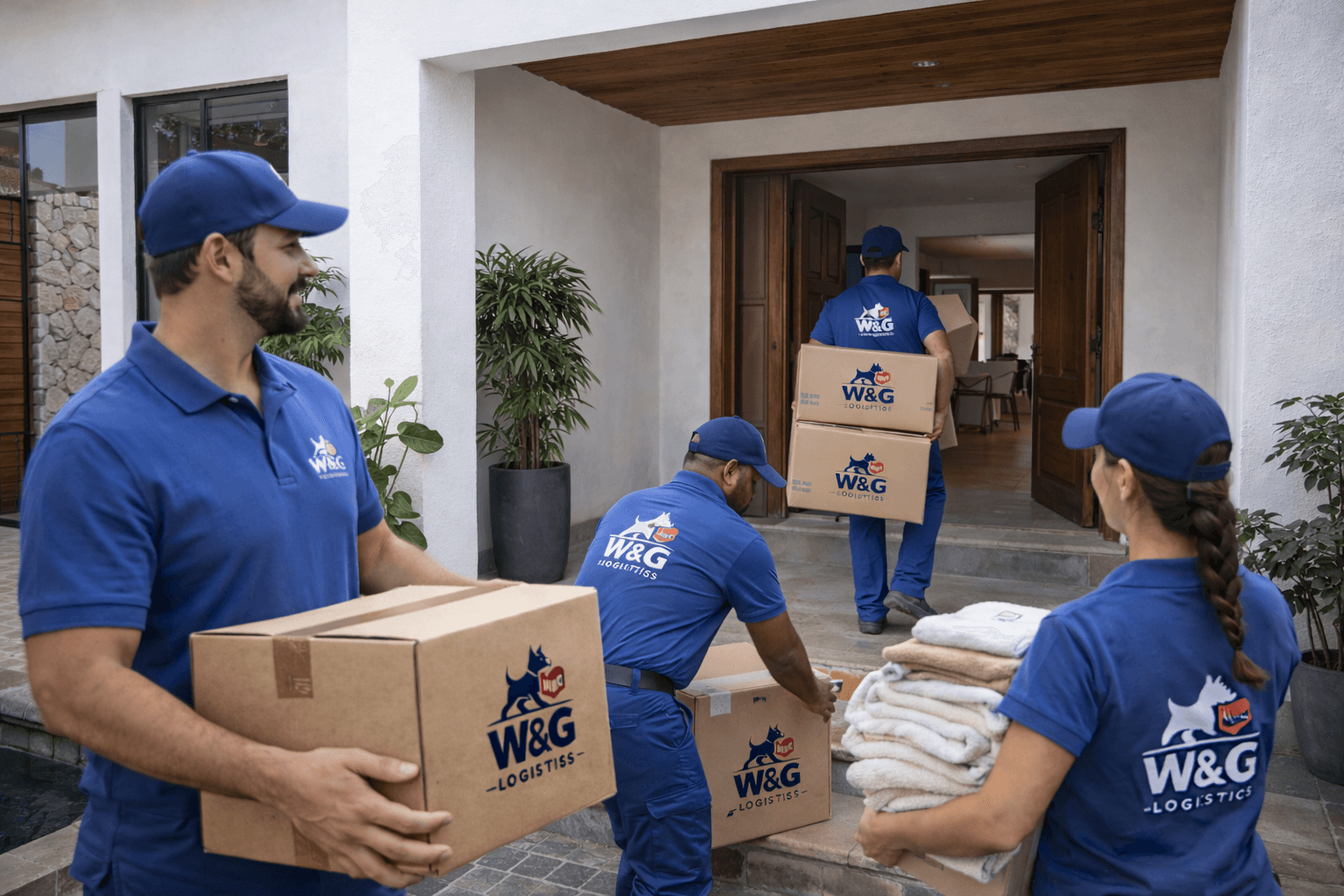 Equipo W&G Logistics realizando mudanza de casa